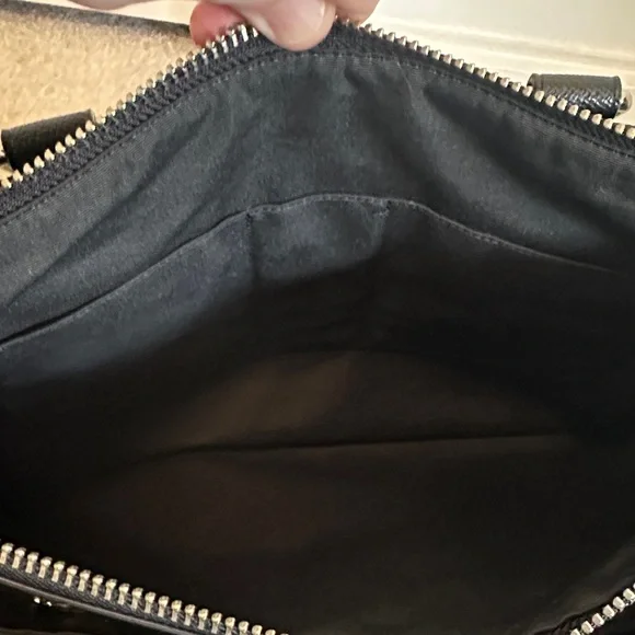 Coach Cross Grain Black Leather Briefcase Laptop Bag F59141 Metropolitan